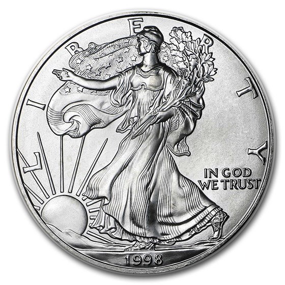 1998 1 oz Silver American Eagle BU 1998 1 oz Silver American Eagle BU